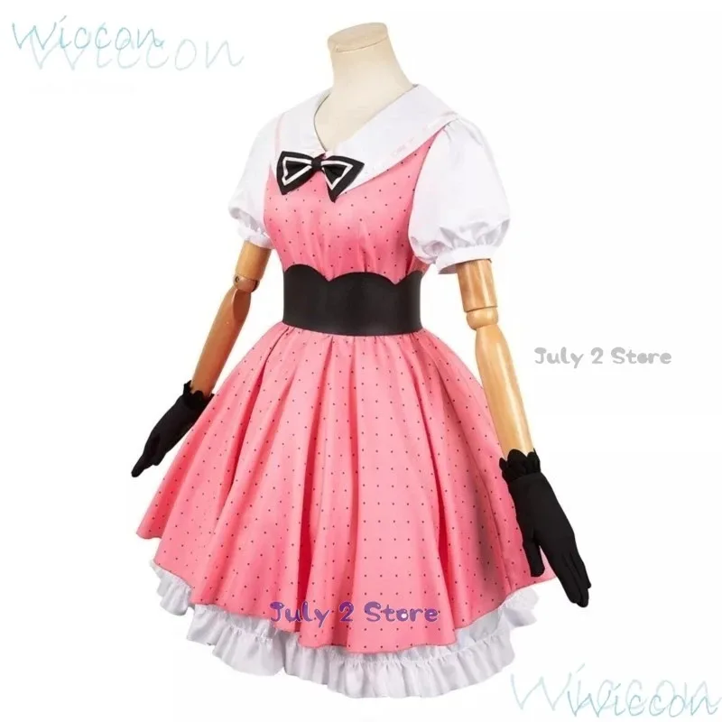 

asdh8@New Anime Ruby Hoshino Rubii Cosplay Costume OSHI NO KO 2nd Stage Plays Wig Pink Dress Maid Lovely Uniform Prop Party for