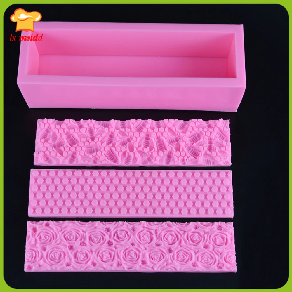 Toast Silicone Mold Rose Bee Honeycomb Handmade Soap Candle Mould DIY Cuboid Large Silicone Molds for Baking