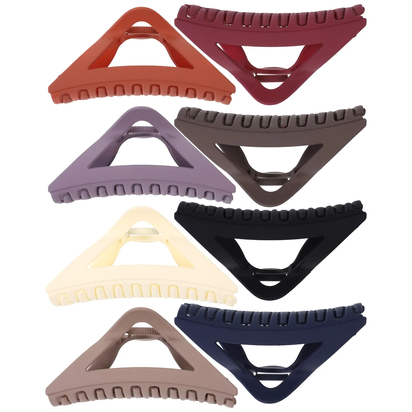 8Pcs Shark Tooth Claw Hair Clips Large Triangle Hollow Styling Sectioning Decorative Hair Barrettes for Women Accessories