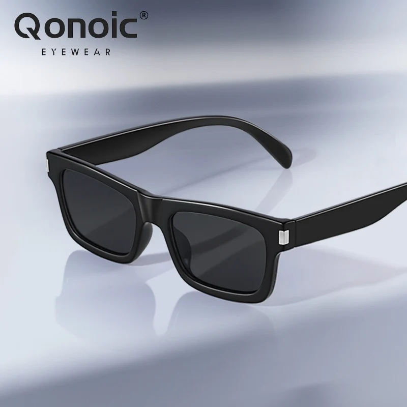 

Qonoic Polarized Rectangle Sunglasses for Women Acetate Frame Nylon Lens Fashion Trendy Sun Glasses Driving Shades AB09154