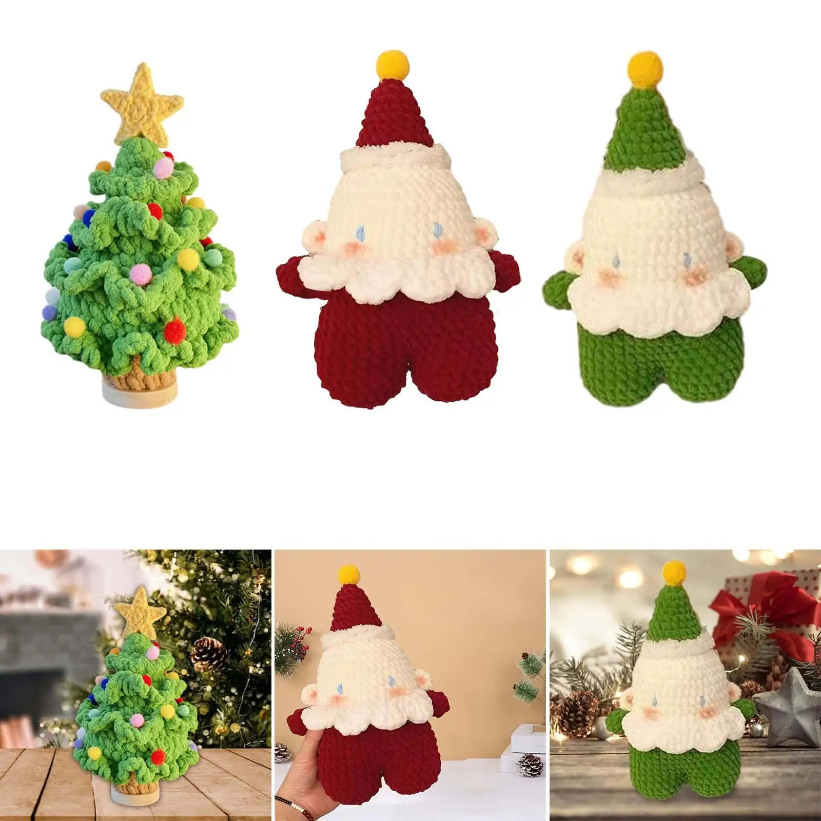 

Christmas Crochet Set Christmas Material Package Knitted Christmas Decoration Making Set Crochet Craft Set for Party Favors