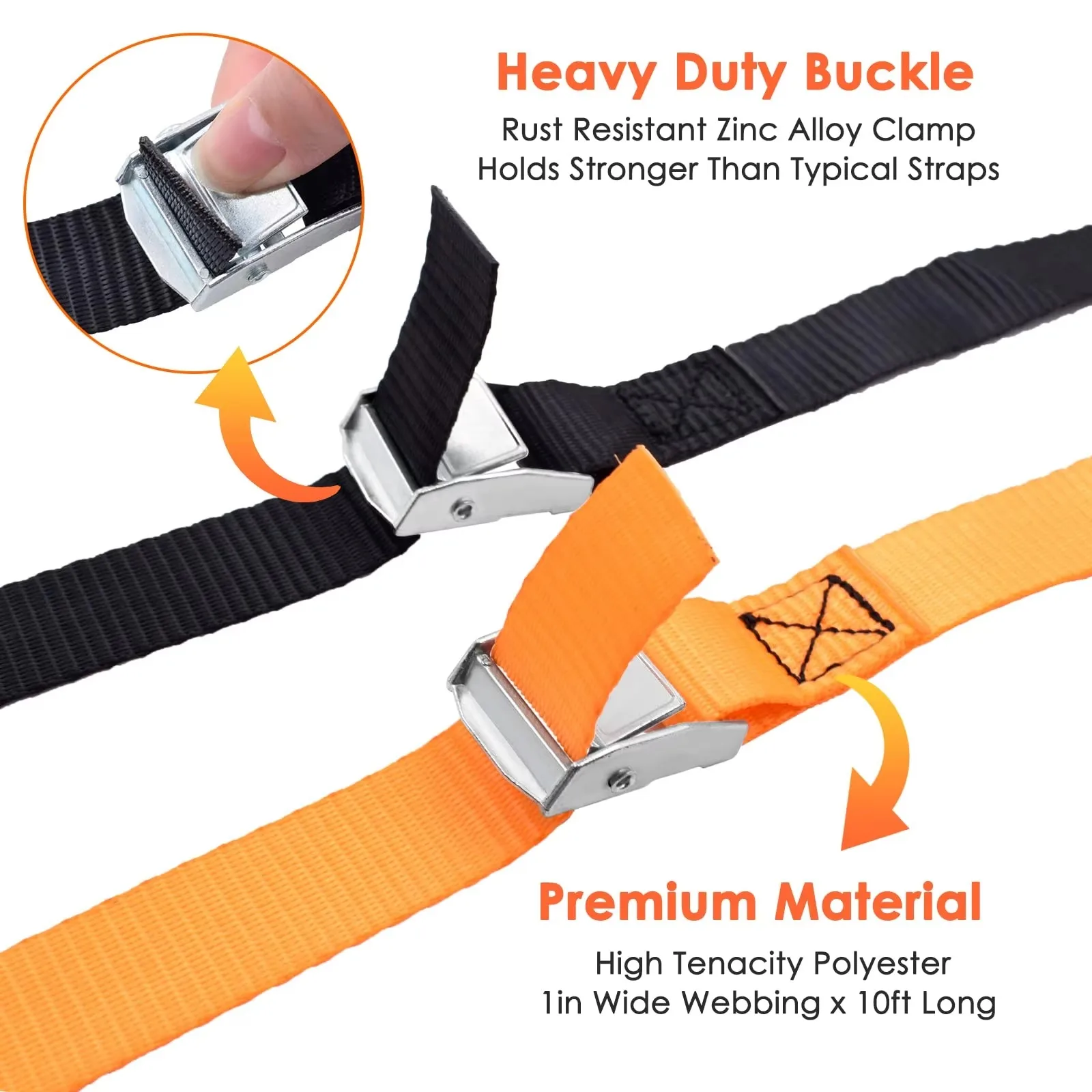 TILONDE Tie Down Straps Adjustable Lashing Straps Ratchet Straps Heavy Duty Ratchet Tie Down Straps Cargo Straps with Cam