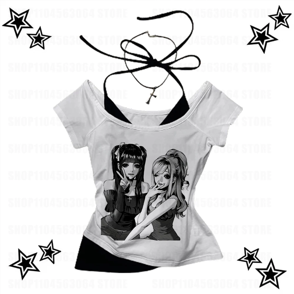 Y2k Esthetische Zoete Sexy Crop Tops Vrouwen Mouwloze Casual Cartoon Print Tanks Harajuku Alle Match Cropped Grunge Emo Meisjes Camis