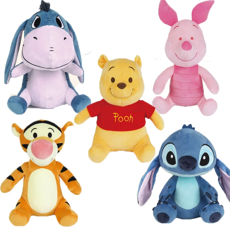 

1pc Disney Plush Toy Stitch Eeyore Piglet Soft Stuffed Animals doll Winnie the Pooh Tigger Plush Toy 30cm Child Christmas Gift