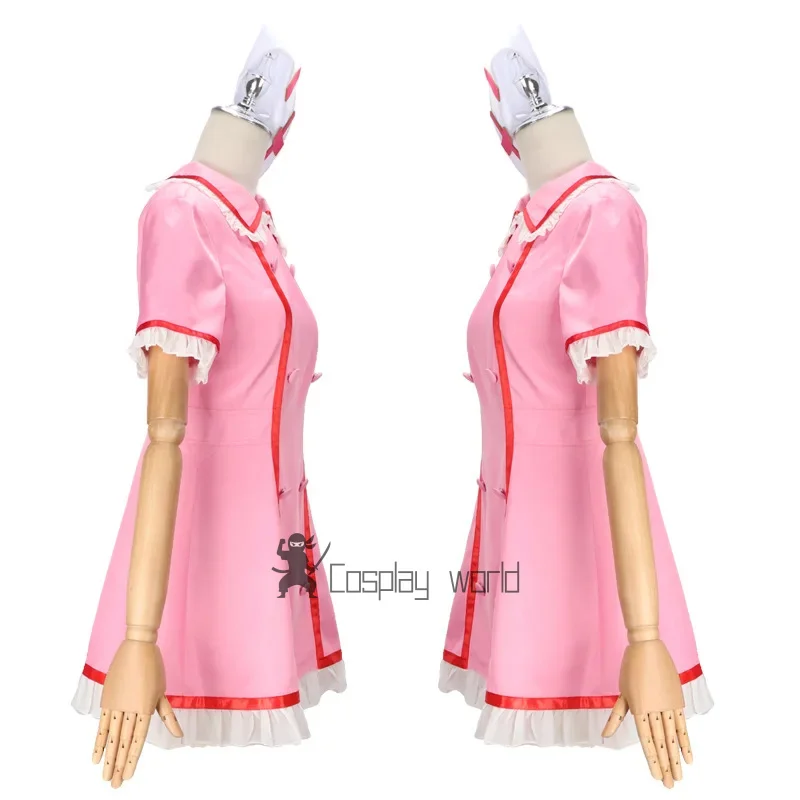 Anime Vocaloid Miku Cosplay vestido de enfermera rosa uniforme de mujer con sombrero calcetines disfraces de fiesta de Halloween