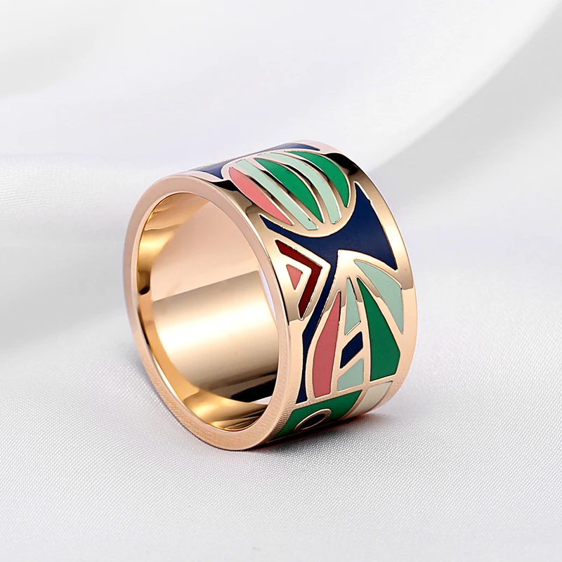 R&X stainless steel drip fashion colored enamel hot style in Europe and America national chain.scarves buckle ring
