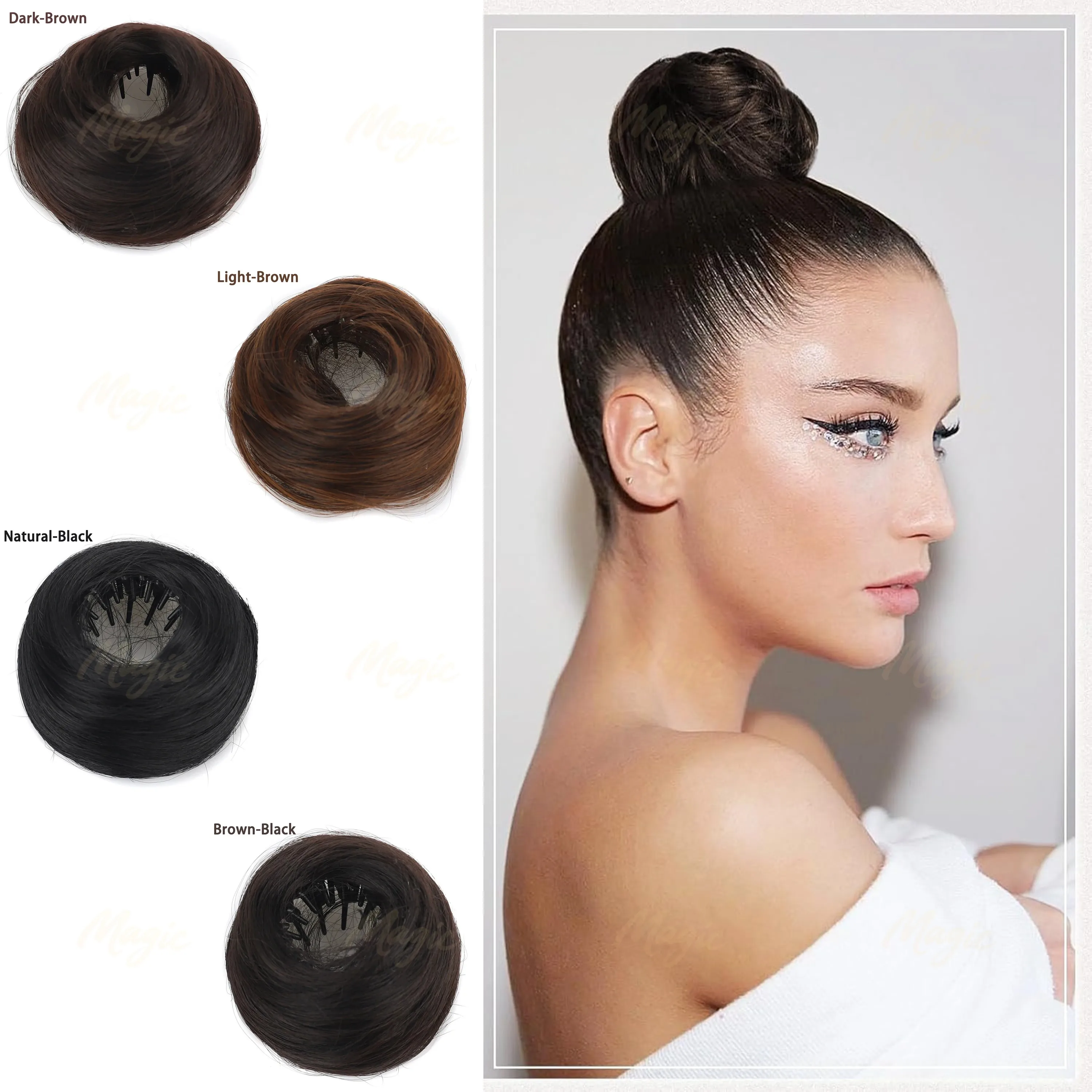 Four Colors On Sale Hair Bun Women'S Hair Accessory Easy to Use Hairband And Clip for Updos High Temperature Synthetic Fiber