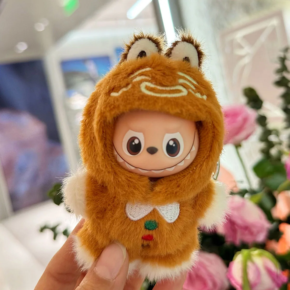 [بدون دمية] ملابس دمية قطيفة عيد الميلاد الزنجبيل رجل ل 10.5 سنتيمتر Labubu 4.0 دمية الزي DIY بها بنفسك الملابس والاكسسوارات