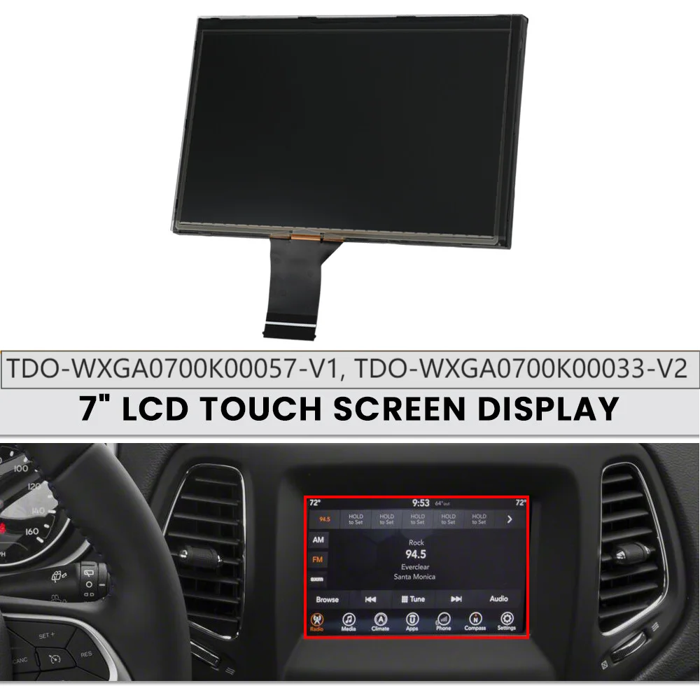 

7inch LCD Display with Touch Screen for Jeep Compass 2017-2019 Radio Navigation TDO-WXGA0700K00057-V1, TDO-WXGA0700K00033-V2