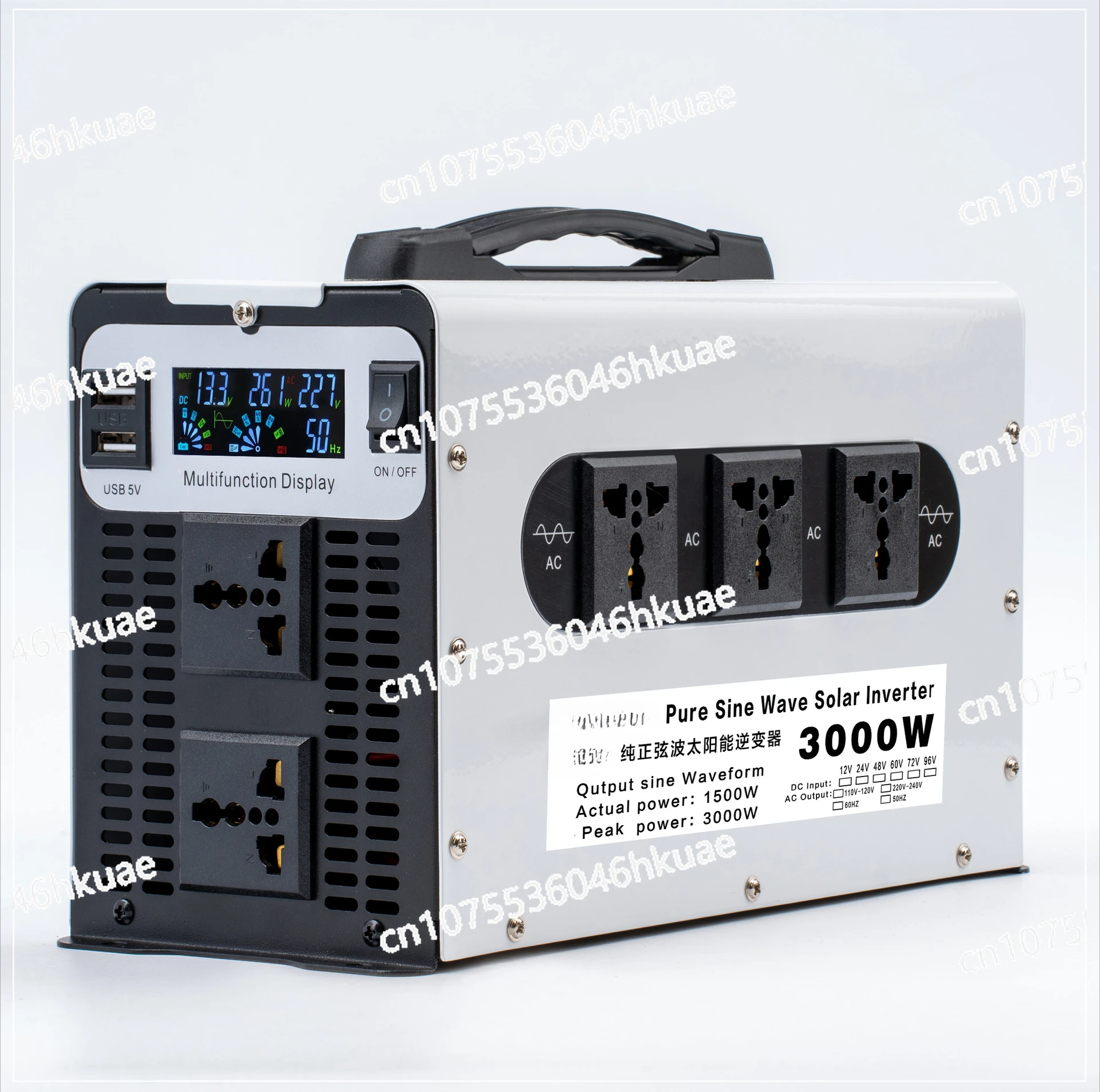 Solar Pure Sine Wave Inverter High Power Household Vehicle Photovoltaic 12V-96V To 110V-220V