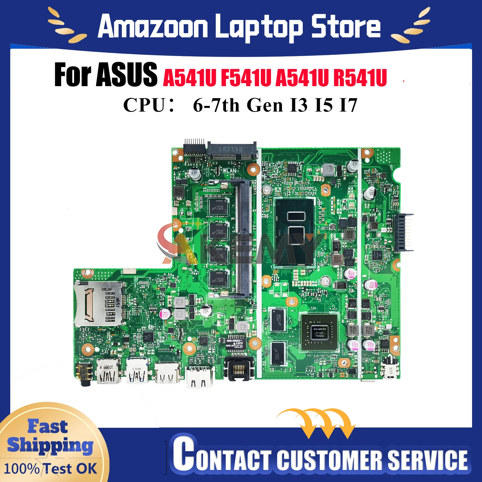 

X541UV Материнская плата для ноутбука ASUS VivoBook A541U X541UAK X541UV X541UJ A541U R541U X541UVK F541U X541U Материнская плата I3 I5 I7 CPU
