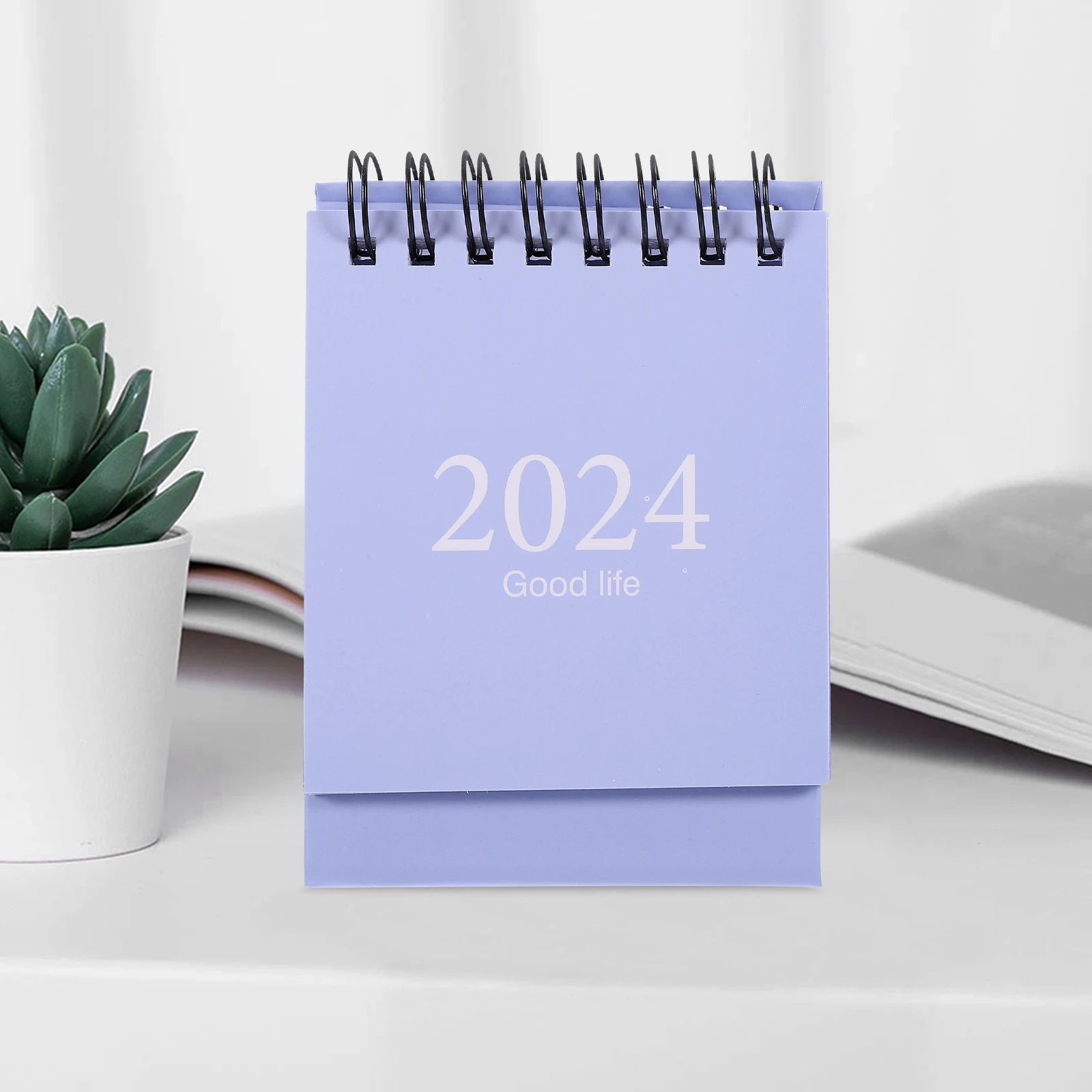 2024 Mini Desktop Calendar Thick Paper Office Decorative Monthly Stand Up Table Planner For Scheduling Writing Birthdays Decor