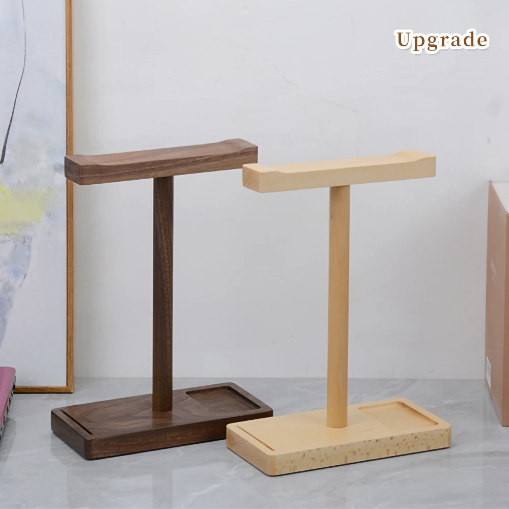 

Solid Wood Headphone Stand Walnut Headphones Holder Desktop Desk Beech Headset Rack I-Shaped Creative Display Bracket Hanger