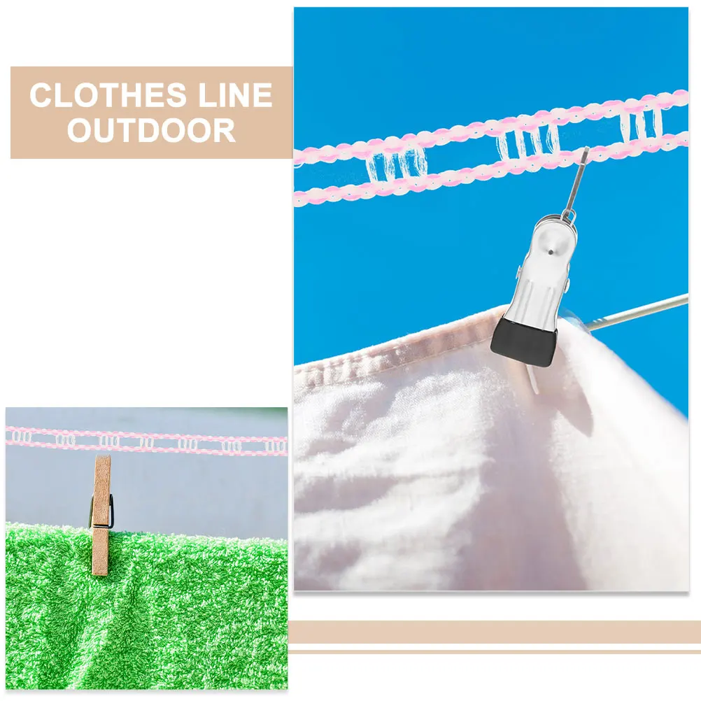 

2Pcs Clothesline Rope Windproof Outdoor Drying Line Non-Slip Laundry Cord for Backyard Travel Home Use Thickened Pe Stainless