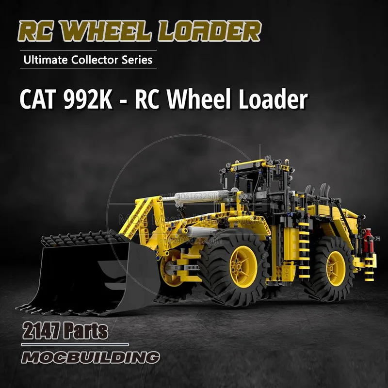 CAT 992K - RC Wheel Loader MOC Blocks Building Model RC Wheel Loader Technology Bricks DIY Assembly Collection Toy Gifts