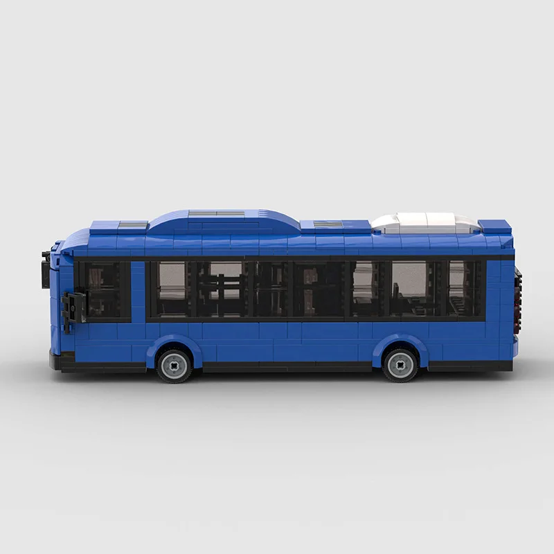 659pcs MOC City Car Series Building Blocks Assemble Creative Blue Travel Bus Game Brick Toy Desktop Ornaments Holiday Gift