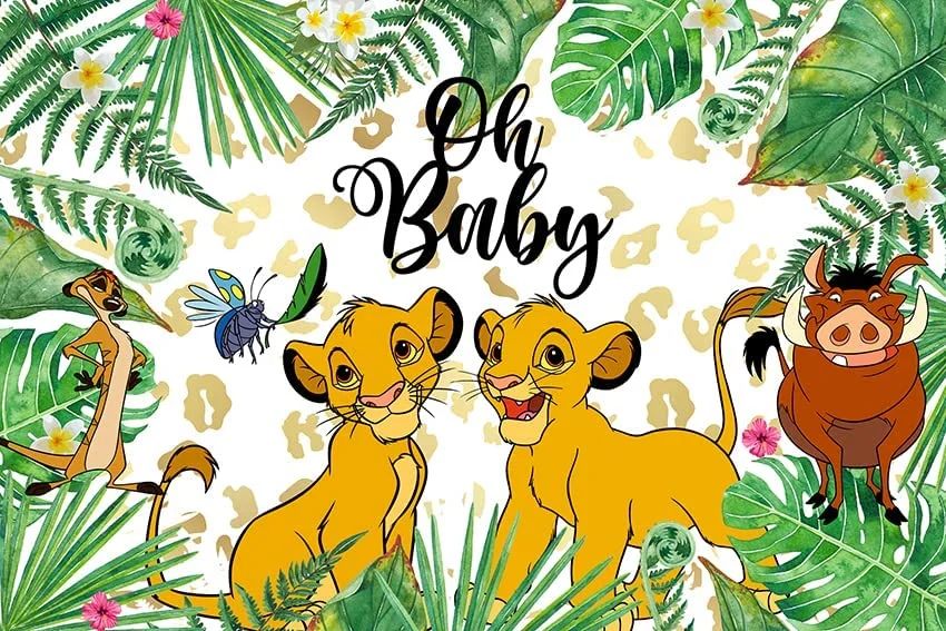 Baby Der König der Löwen Hintergrund für Geschlecht offenbaren Partydekorationen Oh Baby Hintergrund für Babyparty Party Geschlecht offenbaren Banner