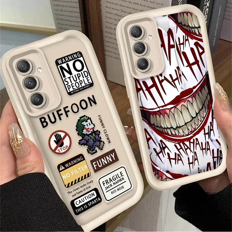 Anime Clown Buffoon Phone Case for Samsung Galaxy S24 S25 S23 Ultra S22 S21 Plus FE 5G A34 A54 A14 A73 A53 A33 5G Silicone Cover