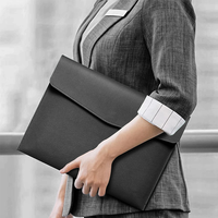 A4 Leather File Folder Data Package Document Bag Fashion Briefcase Data Contract Bill File Bag School Office Supplies