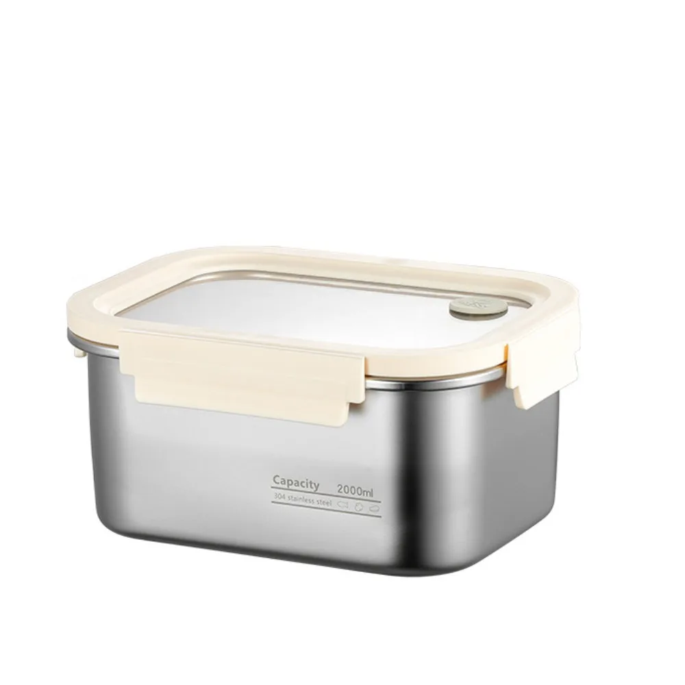 

Leakproof Stainless Steel Crisper Portable Large Capacity Food Preservation Box Reusable Sealed Food Box Refrigerator