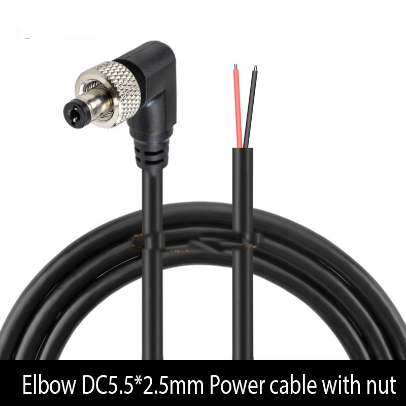 DC 5.5*2.5MM męski kabel zasilający ze śrubą z nakrętką 5.5*2.1MM blokada klamra przedłużacz złącze DC 20AWG czystej miedzi 1.5m 1m