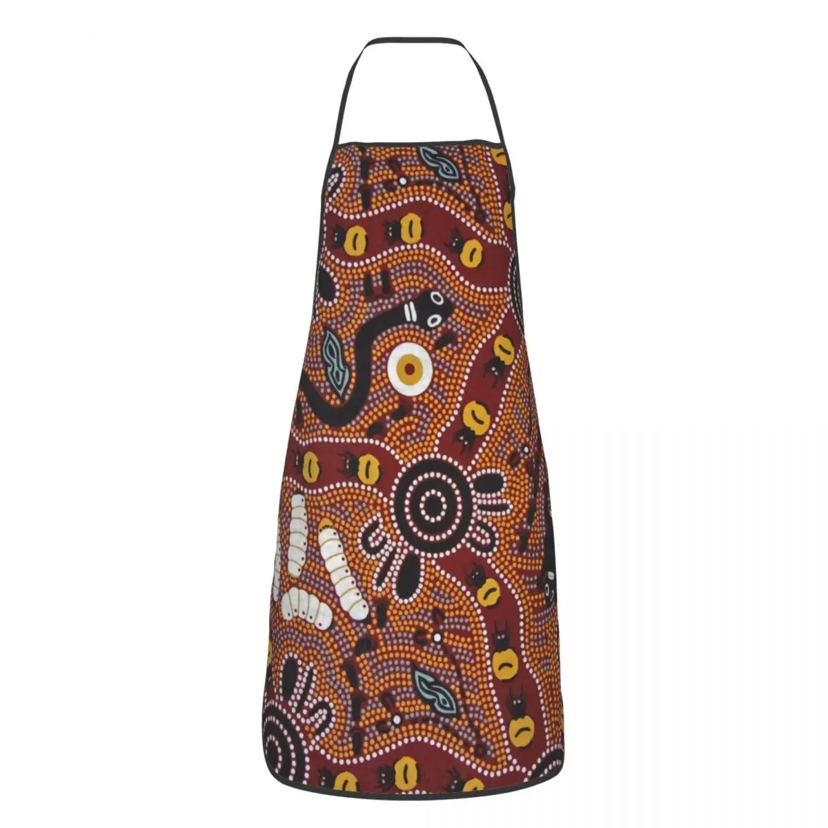 Custom Australian Aboriginal Art Funny Aprons Men Women Adult Unisex Kitchen Chef Bib Tablier Cuisine Cooking Baking Gardening