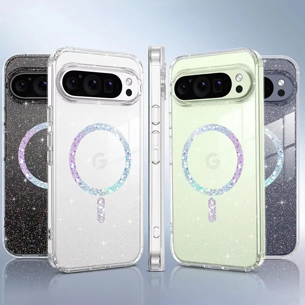 Coque de protection magnétique transparente pour téléphone Google Pixel 11 10ProXL 9ProXL 10Pro 10A 9A, charge sans fil, coque ultra-fine.
