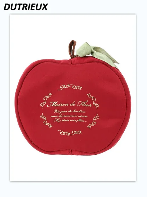 Red Apple Bag Mini Purse Bag Female Autumn Winter New Women\'s Cosmetic Bags Fashion Sweet Cute Makeup Bag for Ladies