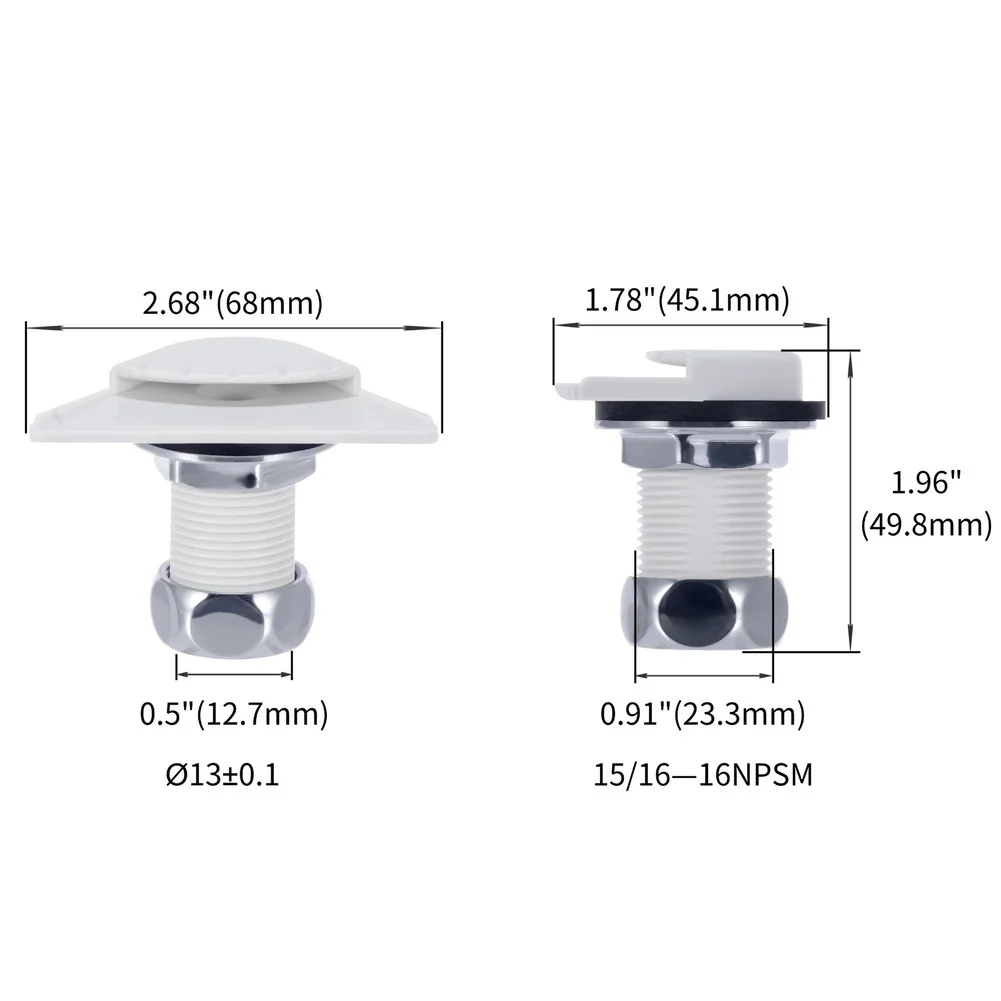 ABS Urinal Flush Valve Connector with G1/2 or G3/4 Thread for Standard Water Inlet Fitting in Bathroom Plumbing Systems