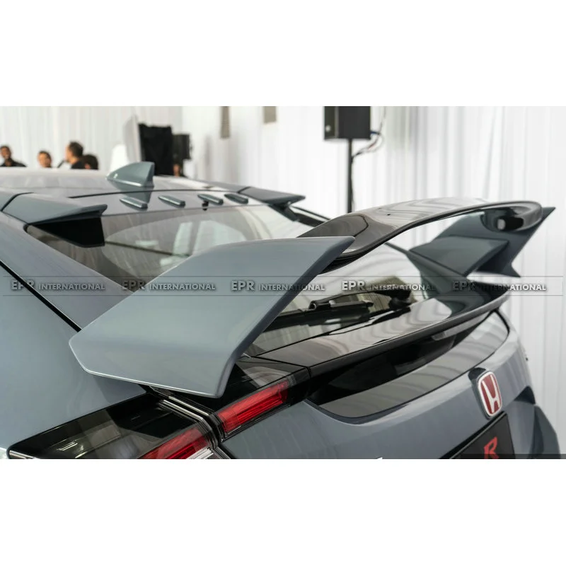 SAAR متوافق مع Honda FK8 Civic Type R ألياف الكربون المعدلة على طراز Varis جناح الذيل لوحة مركزية سبويلر خلفي جناح ثابت #4