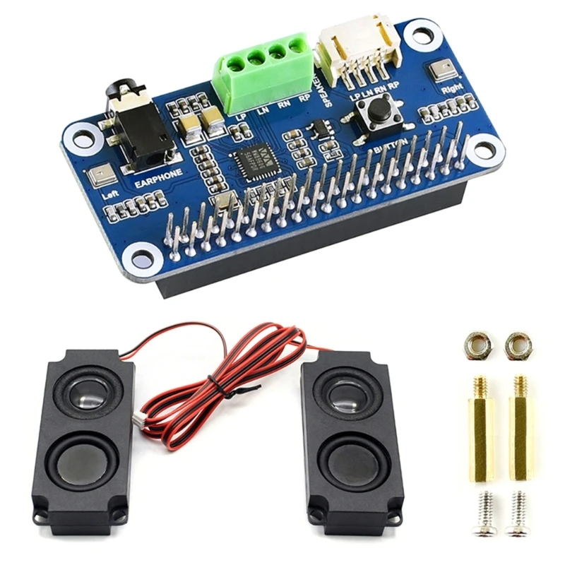 For RaspberryPi WM8960 HiFi Sound Card Low Power Audio HAT Encoding Decoding Record Board for RaspberryPi 4B 3B+ 3B