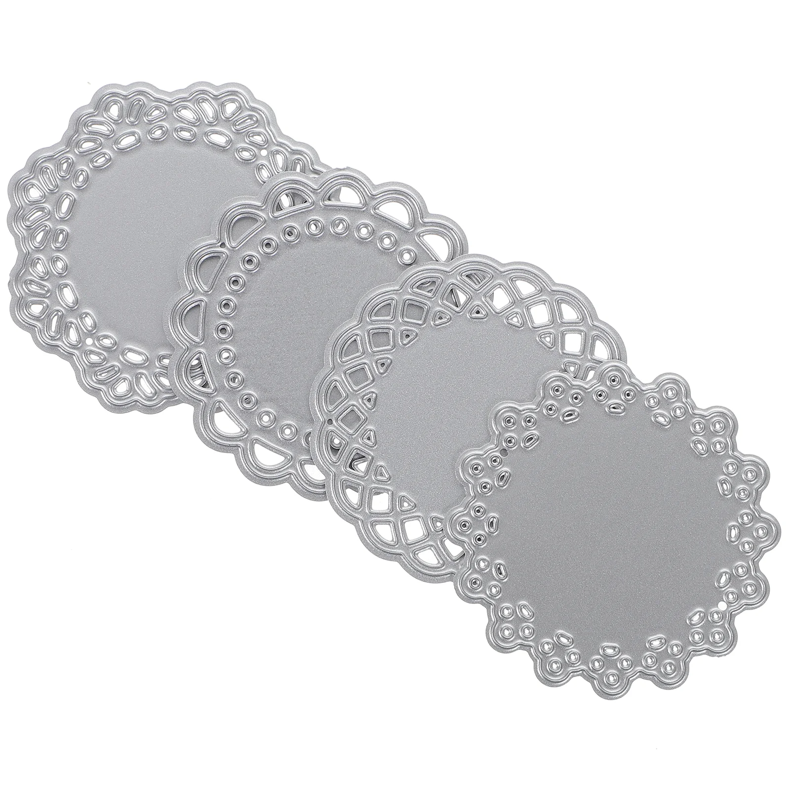 

4 Pcs Photo Frame Lace Die Child Stencils for Crafts Carbon Steel Cutting Flower Design Dies