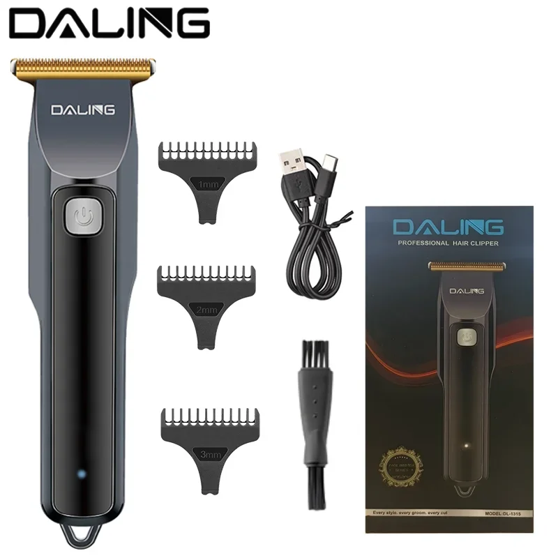 DALING DL-1315 Black Professional Portable Hair Clipper USB Rechargeable Professional Men's Hair Clipper