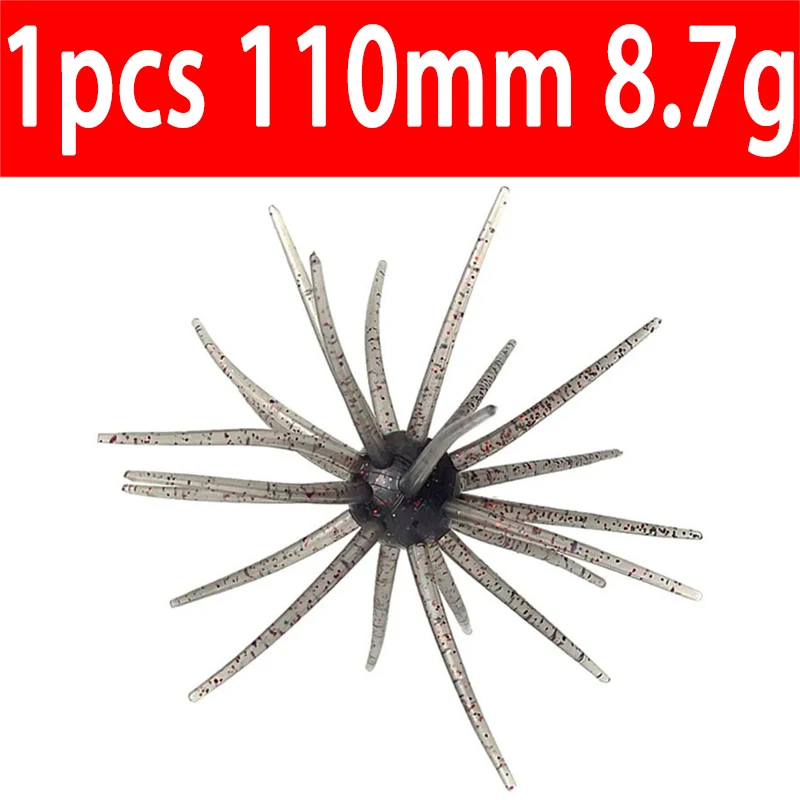 1-2 Stück 10cm 9g TPE Seeigel-Weichköder Silikon-Angelköder für Brassen, Mandarinenbarsch, Tilapia, Forelle, Seebarsch – Detail 11