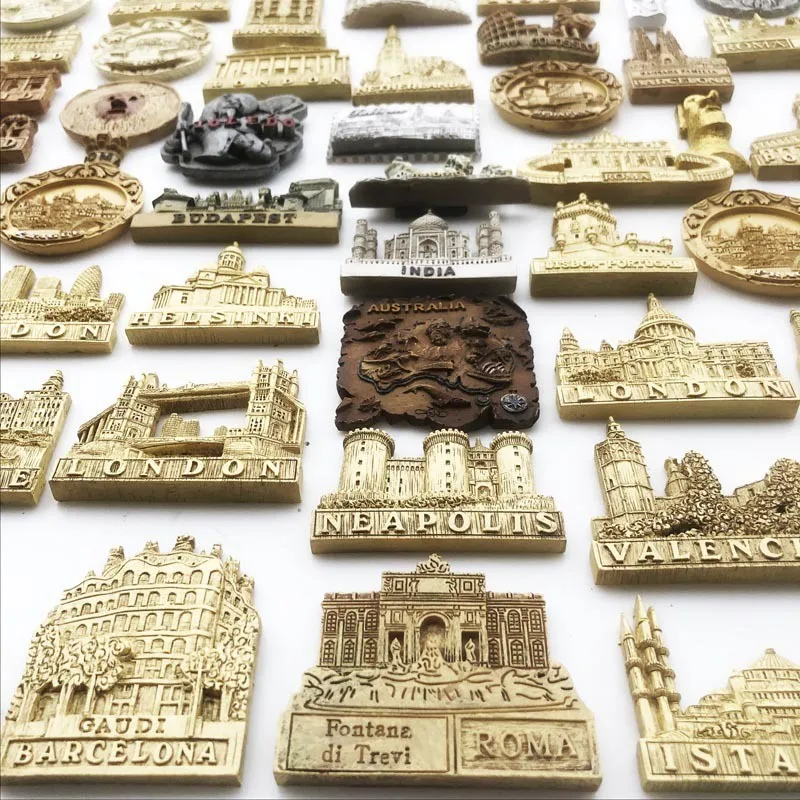 3D World Famous Building Fridge Magnets Retro Style European City Landscape Architechture Magnetic Stickers Mini Accessories