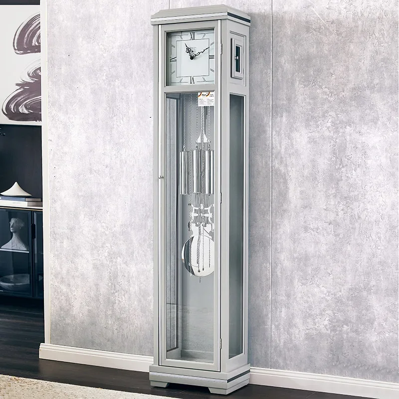 

German Helmler living room mechanical floor clock light luxury modern simple solid wood pendulum clock