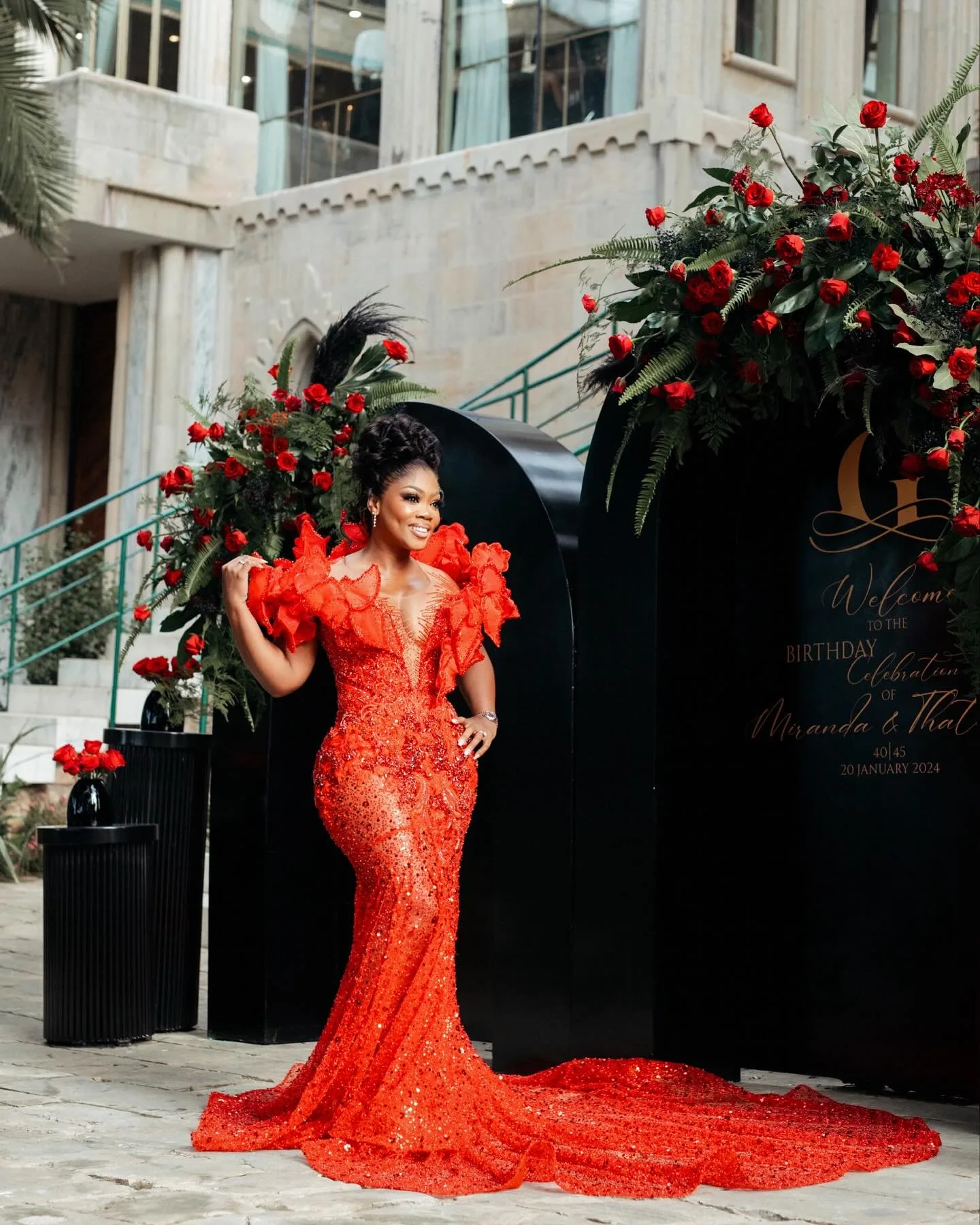 2024 Aso Ebi Mermaid Red Prom Dresses Beaded Crystals Evening Formal Party Second Engagement Birthday Gowns Dresses ZJ90