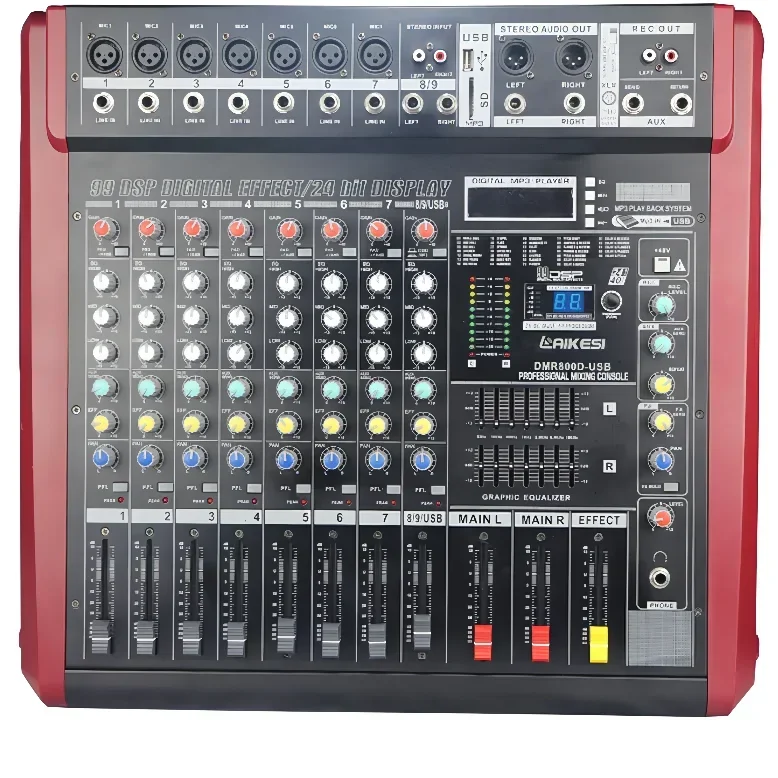 new DMR800D power 500Wx2 mixer consola de sonido audio mixer