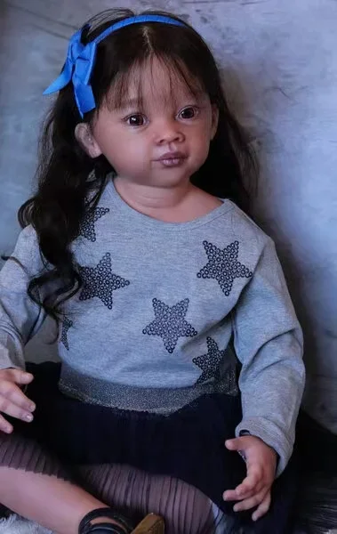 Muñeca Bebé Reborn Personalizada EGO de 32 Pulgadas, Muñeca Meili Ya Terminada con Cabello Injertado a Mano, Regalo de Navidad
