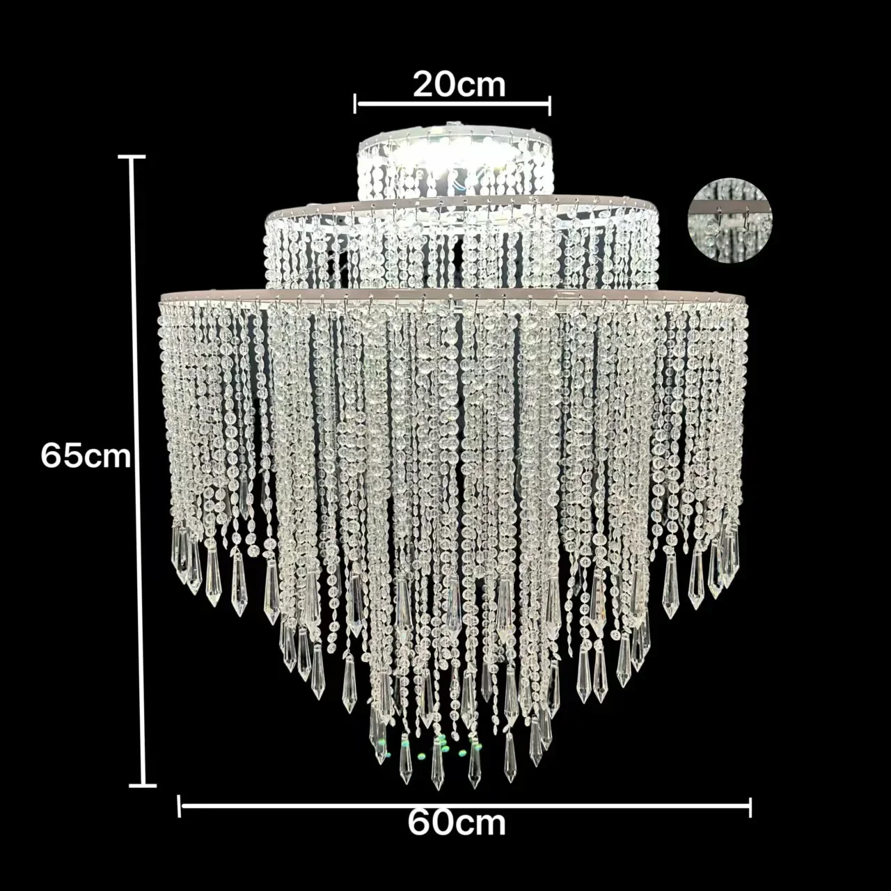 New wedding props wedding chandelier finished one pull forming acrylic wrought iron ceiling hotel auditorium stage