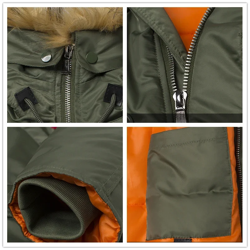 2024 Winter Puffer Men Long Куртка Аляска Coat Military Fur Hood Warm Tactical Bomber Army Korean Thick Parka Male Clothes ZL525