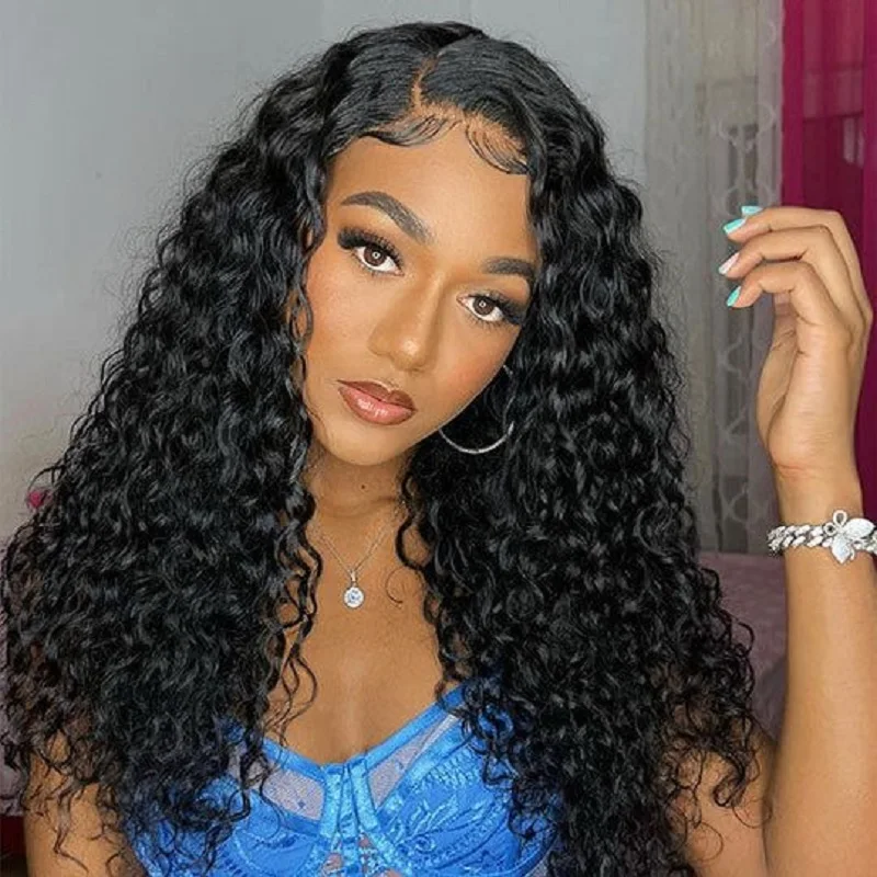 Curly hd lace front wig 13x6 human hair 100%13x4 30 40 inch deep wave brazilian wigs on sale for women choice