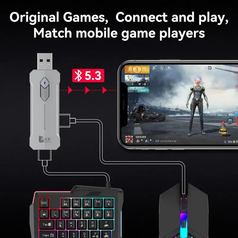 

Комбинированная игровая клавиатура и мышь RGB, клавиатура и мышь, эргономичный адаптер-конвертер для половинной руки для офисного кодирования, потокового набора текста