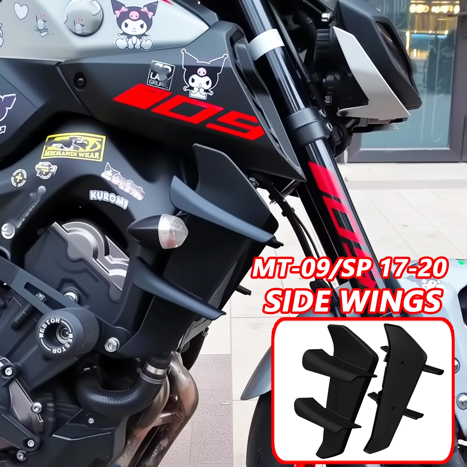 

Для MT-09 MT09 SP боковое крыло боковой спойлер передние спицы MT09 2017 2018 2019 2020 передний спойлер нижний спойлер фланг