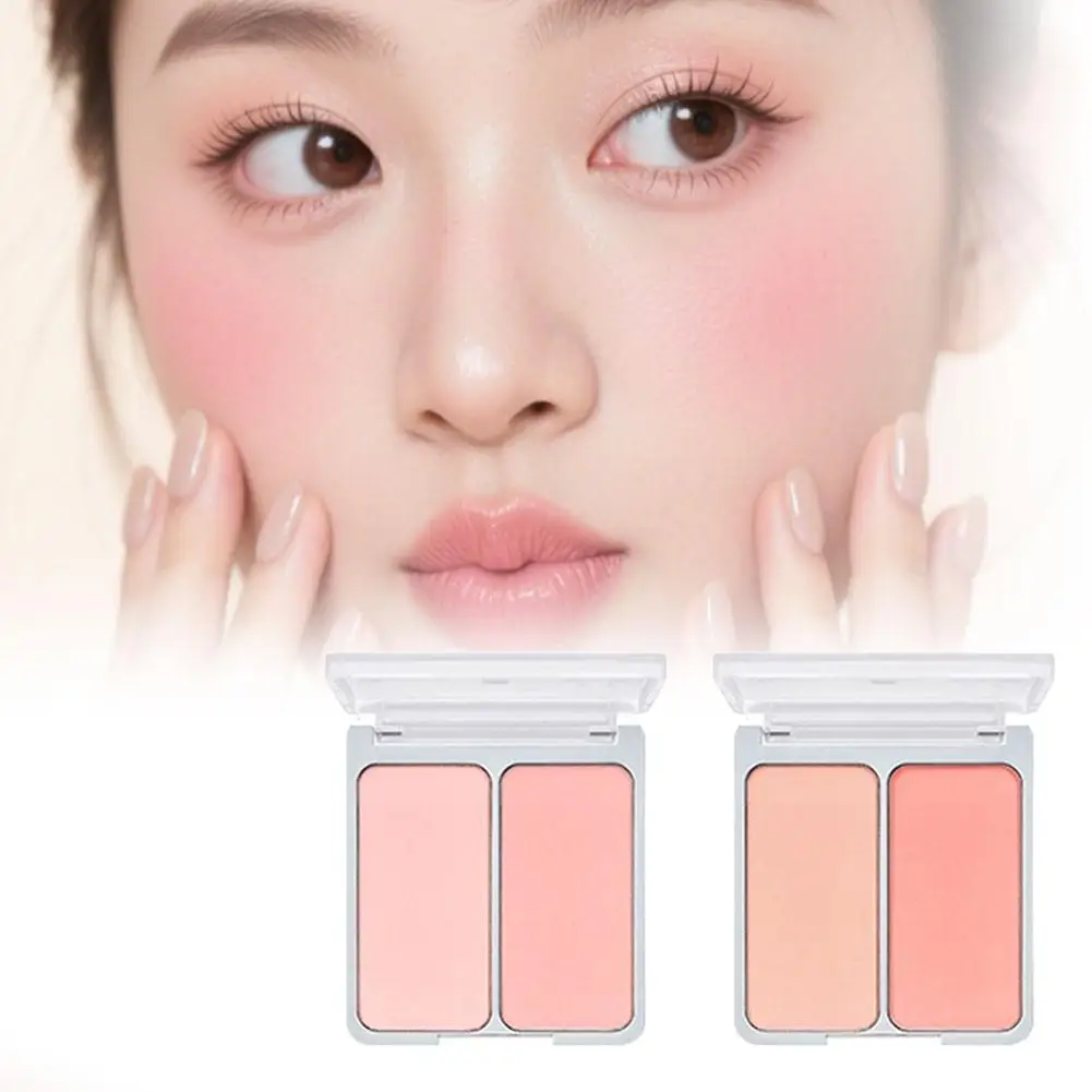 Two-in-One Two-Color Matte Blush - Low Saturation Brightening Natural Shrinking Expanding Long-Lasting Blendable Face Makeup