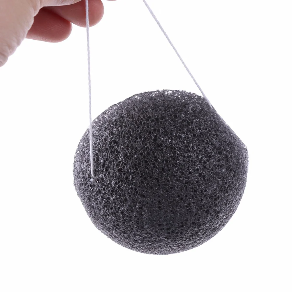 Konjac Sponge Exfoliating Facial Sponges Great for , Oily & Prone Skin （Bamboo Charcoal Black) Konjac Face Sponge Charcoal