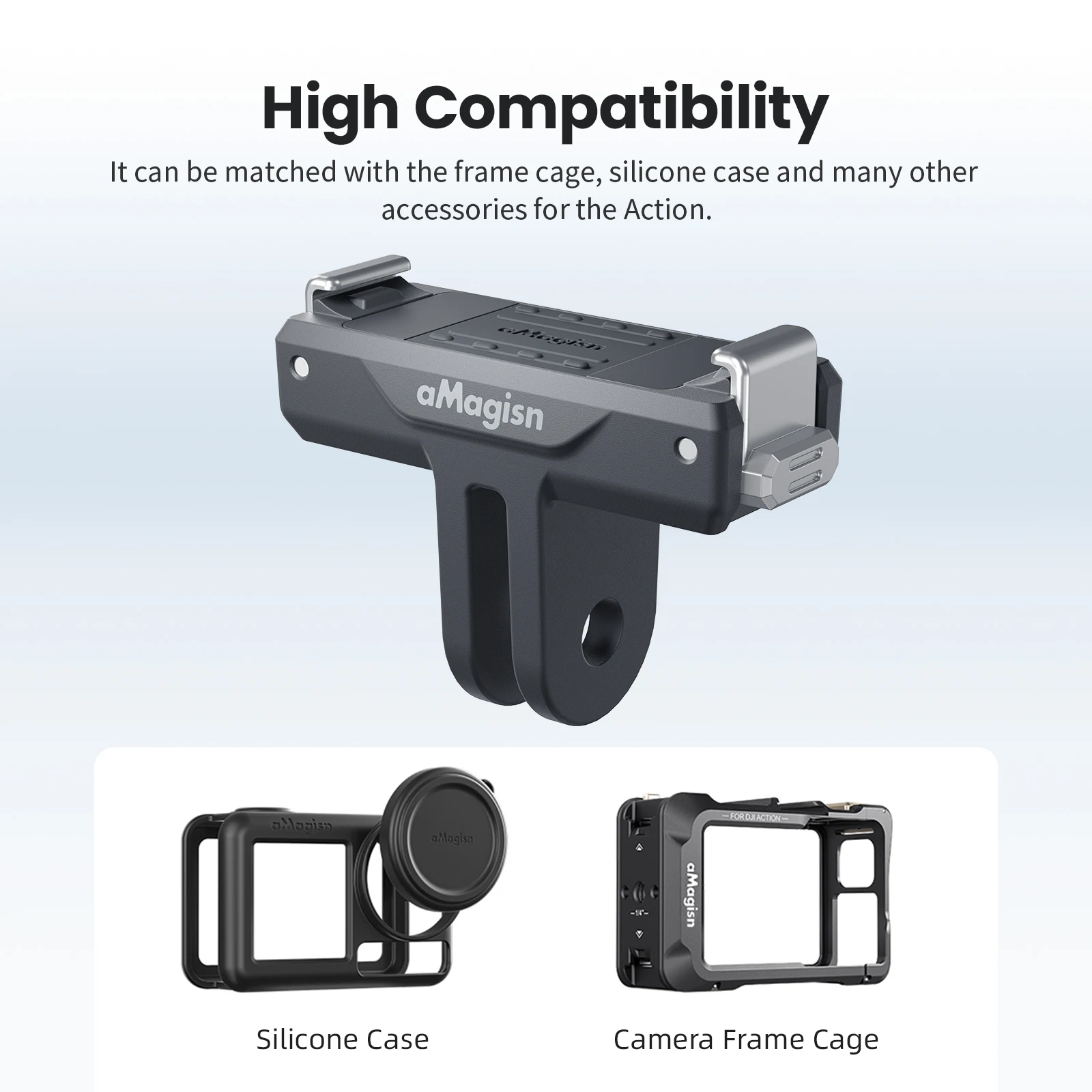 حامل aMagisn سريع التحرير لـ DJI Osmo 360، قاعدة مغناطيسية بلاستيكية مع محول قفل مخلب آمن لملحقات Osmo360