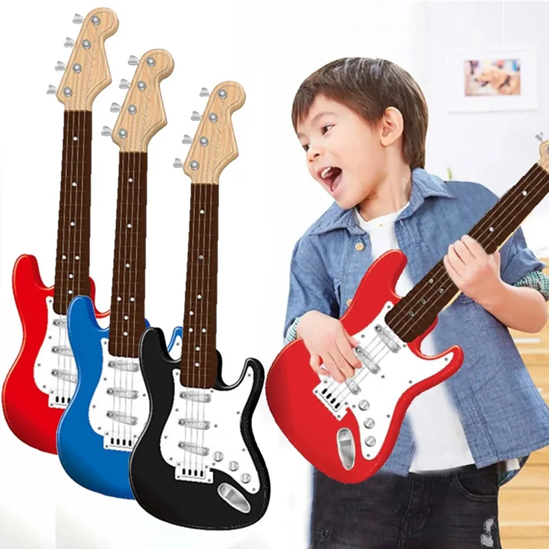 Upgraded Multifunctional Music Electric Guitar Toy Children Beginner 4-string Guitar Ukulele Children's Educational Toy Gift