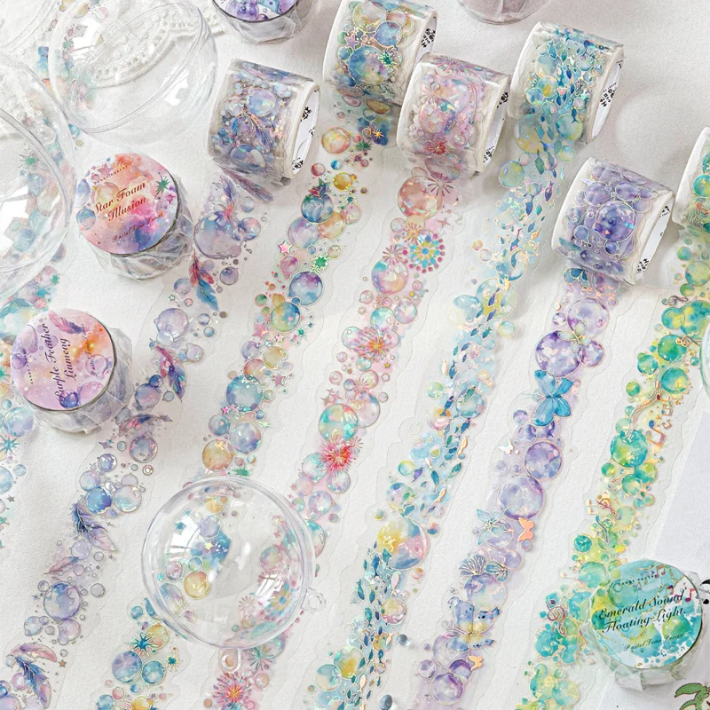 

Светящаяся ПЭТ-лента Mr. Paper Dream 200 см — хрустальное голографическое серебро, 3D-декор для журнала, креативный материал для коллажа, журнал «сделай сам»