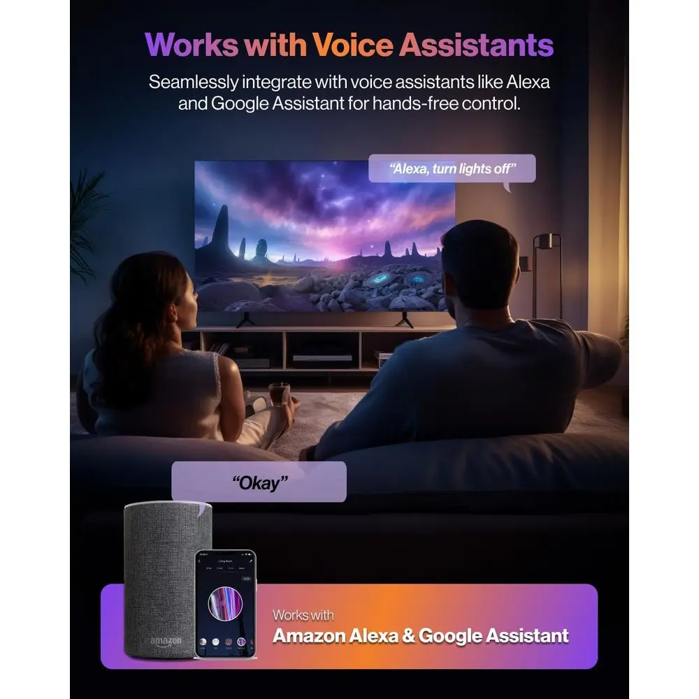 Pacote com 4 Luminárias LED Embutidas de 6 Polegadas, Luzes Inteligentes RGBW com Mudança de Cor, Alta Luminosidade 1200 LM, 14W, Instalação Retrofit, Compatível com Wi-Fi